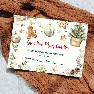 Christmas Cookies Santa Guess How Many Candies Enclosure Card