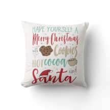 Christmas Cookies Santa Pillow