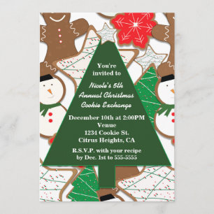 Christmas Cookies & Tree Holiday Party Invitations