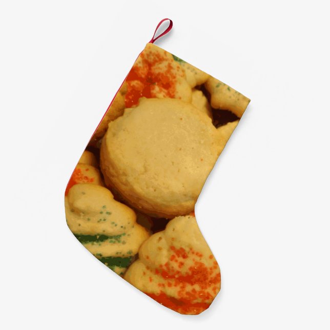 Christmas Cookies with Sugar Sprinkles Small Christmas Stocking (Front (Hanging))