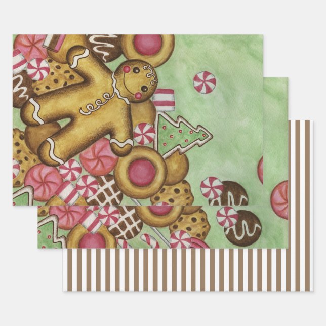 Christmas Cookies Wrapping Paper  (Set)