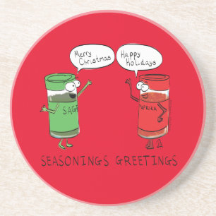 Christmas Cooking Funny Chef Spices Coaster