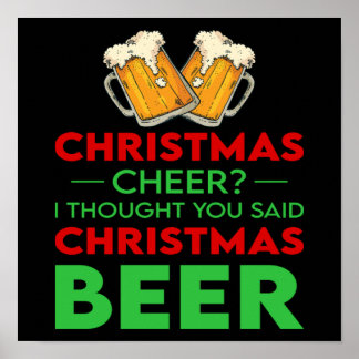 Christmas Cool Beer Drinking Winter Holiday Gift Poster