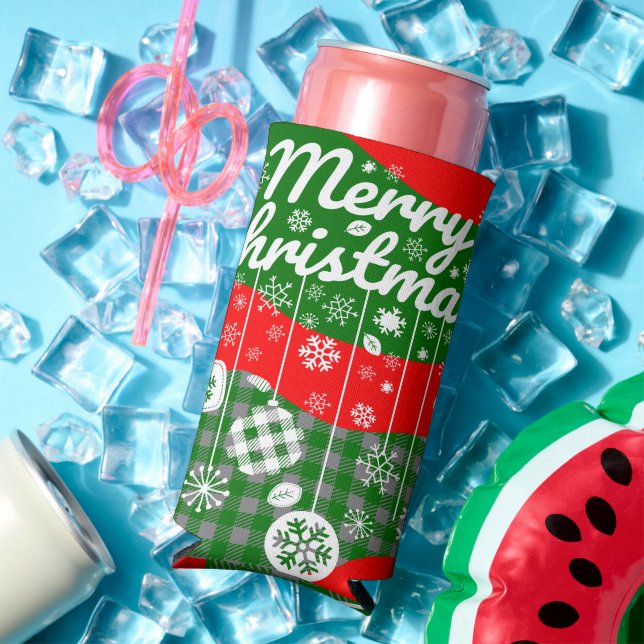 Christmas Cooler – White Ornaments & Merry Xtmas (In Situ Summer)