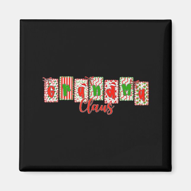 Christmas Coquette Bow Grandma Claus Xmas Family M Magnet (Front)