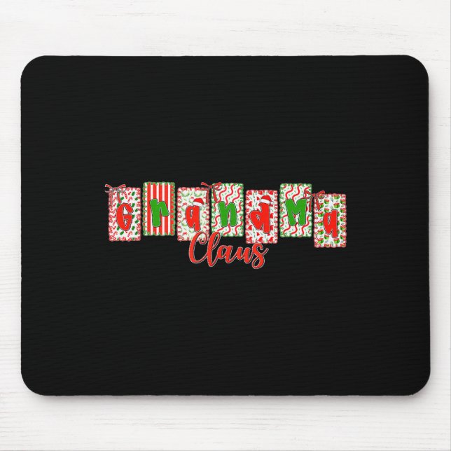 Christmas Coquette Bow Grandma Claus Xmas Family M Mouse Pad (Front)