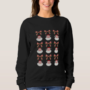 Christmas Coquette Bow Santa Vintage Xmas Retro Sweatshirt