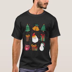 Christmas Coquette Bow Santa Xmas Tree Candy Cane  T-Shirt
