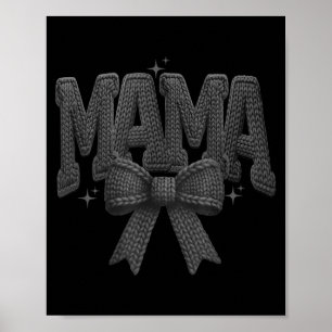 Christmas Coquette Bow Yarn,retro Christmas Mama,m Poster