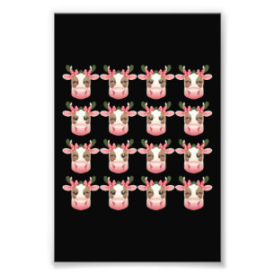 Christmas Coquette Highland Cow Western Xmas Photo Print