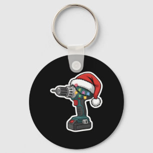 Christmas Cordless Drill Festive Holiday Xmas Key Ring