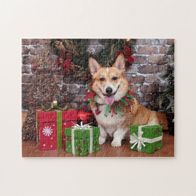 Christmas - Corgi - Cal Jigsaw Puzzle (Horizontal)