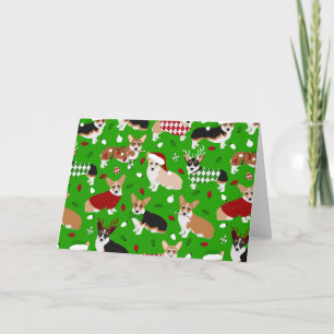 Christmas Corgi Dogs Card
