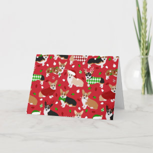 Christmas Corgi Dogs Card