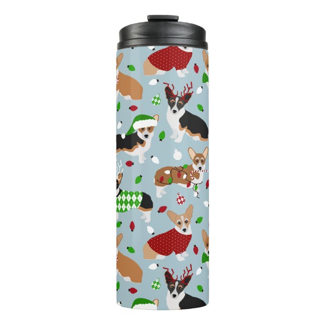 Christmas Corgi Dogs Thermal Tumbler (Front)