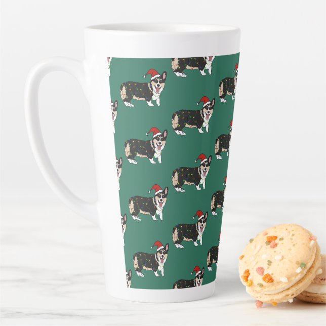 Christmas Corgi Latte Mug (In Situ)