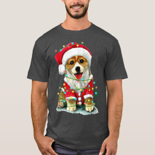 Christmas Corgi lights Santa For Men Women Boys Gi T-Shirt