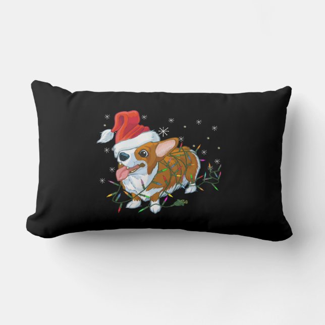 Christmas Corgi Lumbar Cushion (Front)