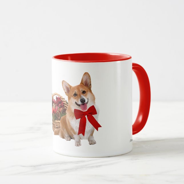 "Christmas Corgi" Mug (Front Right)