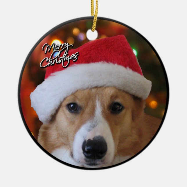 Christmas Corgi Ornament (Front)