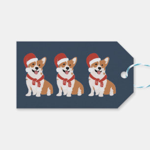 Christmas Corgi Santa - Sophisticated Winter Navy Gift Tags
