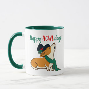 Christmas Corgi Singing Mug