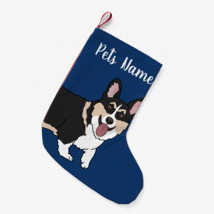 Christmas Corgi  Small Christmas Stocking