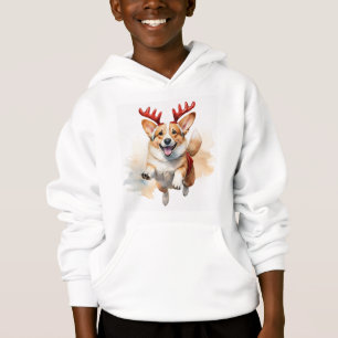 Christmas Corgi with Reindeer antlers