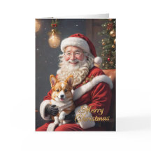 Christmas Corgi with Santa