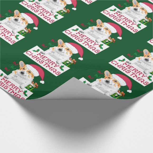 Christmas Corgi Wrapping Paper (Corner)