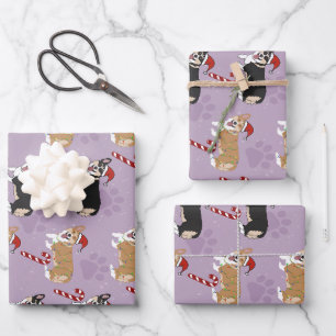 Christmas Corgi Wrapping Paper Sheet