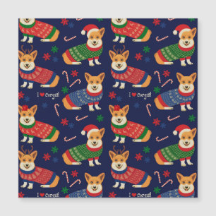 Christmas Corgis: Festive Vintage Illustration.