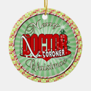CHRISTMAS CORONER CERAMIC ORNAMENT