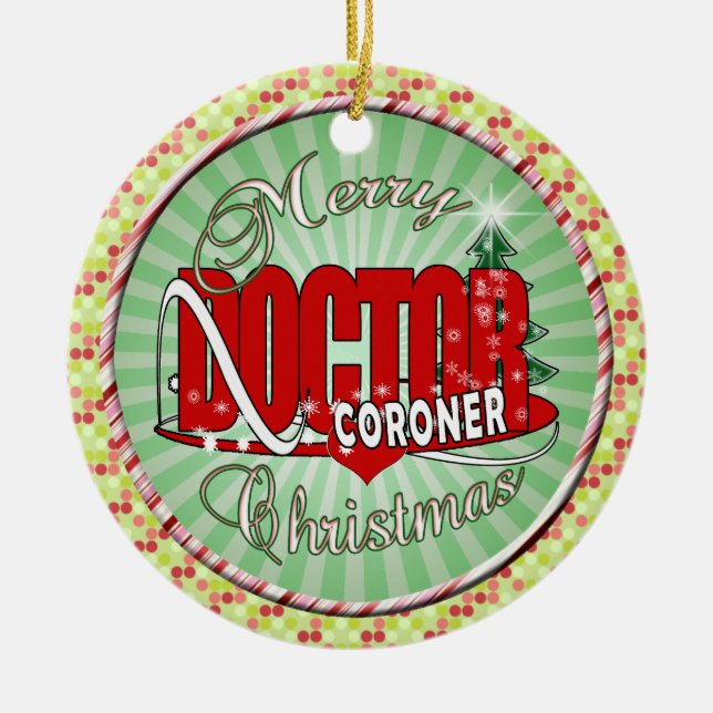 CHRISTMAS CORONER CERAMIC ORNAMENT (Front)