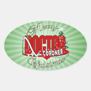 CHRISTMAS CORONER OVAL STICKER