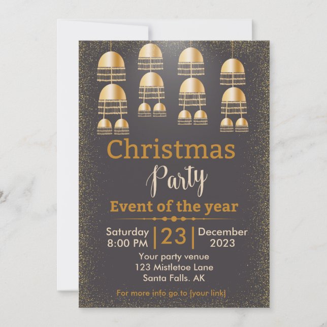 Christmas Corporate Oriental Theme Party Invitation (Front)