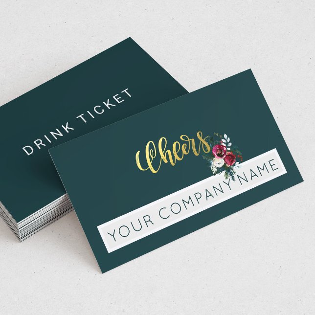 Christmas Corporate Party Dark Green Drink Ticket (Creator Uploaded)