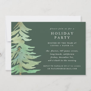 Christmas corporate party invitation winter leaf