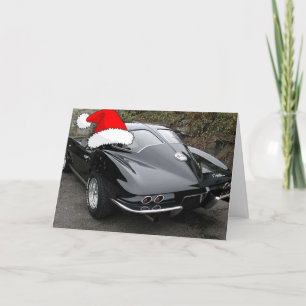 Christmas Corvette Split Window Holiday Card