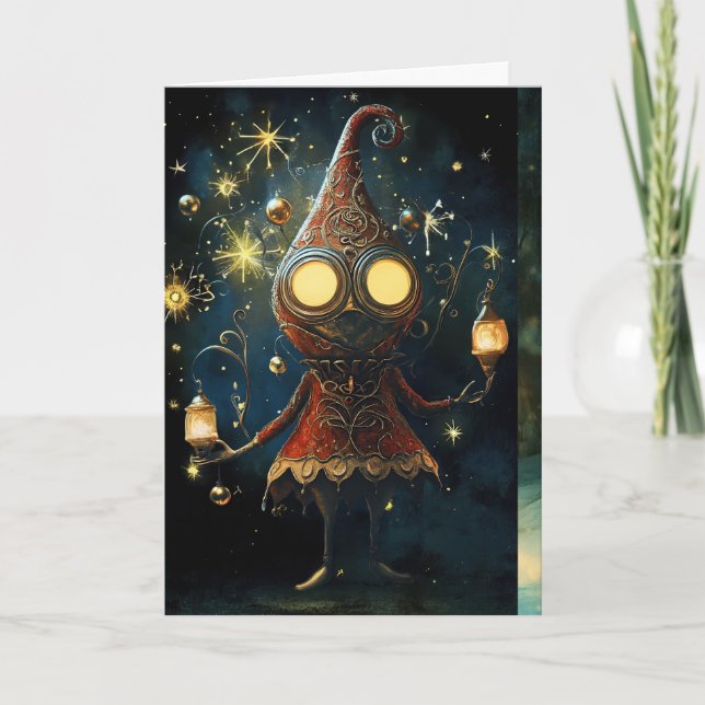 *~*  Christmas Cosmic Eyes Shine With Love AP97   Thank You Card (Front)