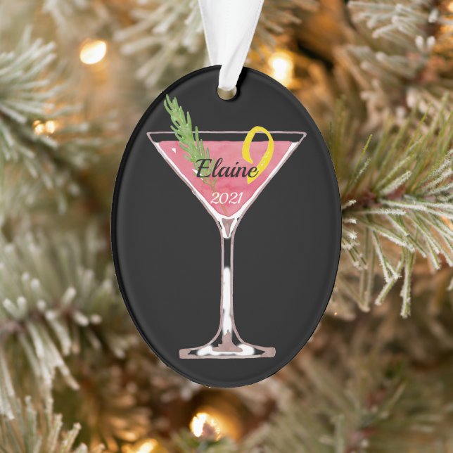 Christmas Cosmopolitan Cocktail Personalised Ornam Ornament (Tree)