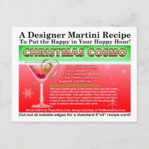 Christmas Cosmopolitan Martini Recipe Postcard