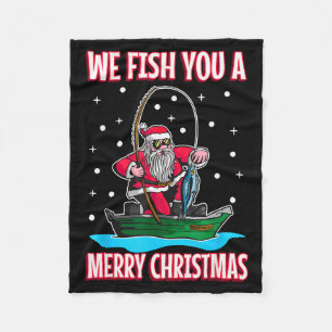 Christmas Costume Fisherman Fishing Funny Cool San Fleece Blanket