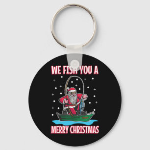 Christmas Costume Fisherman Fishing Funny Cool San Key Ring