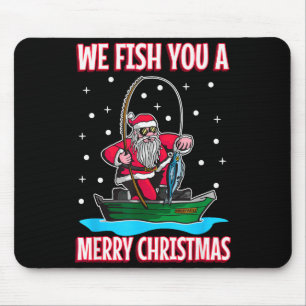 Christmas Costume Fisherman Fishing Funny Cool San Mouse Pad