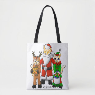 Christmas Costume Shopping Family Cats Tote Bag