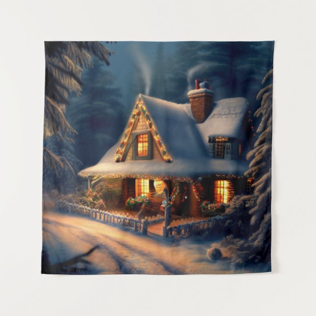 Christmas Cottage 1 Tapestry (Front)