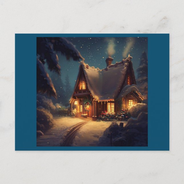 Christmas Cottage 4 Holiday Postcard (Front)