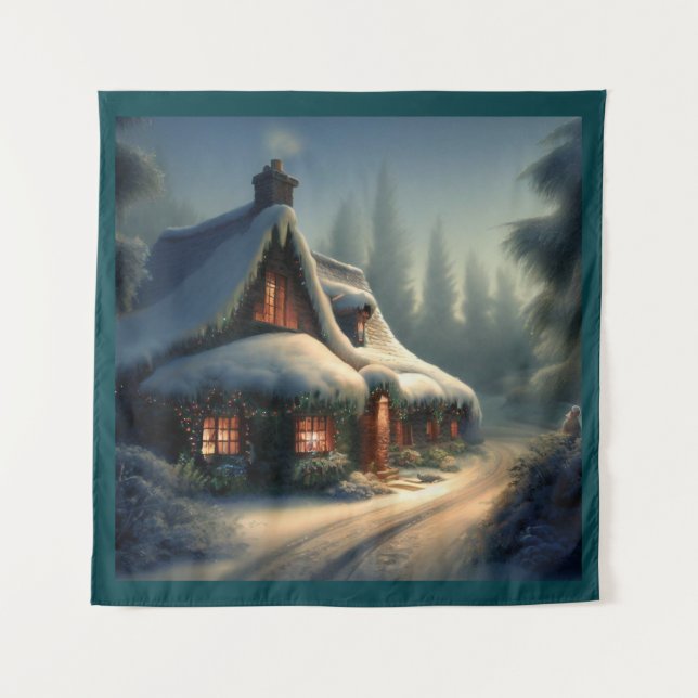 Christmas Cottage 4 Tapestry (Front)