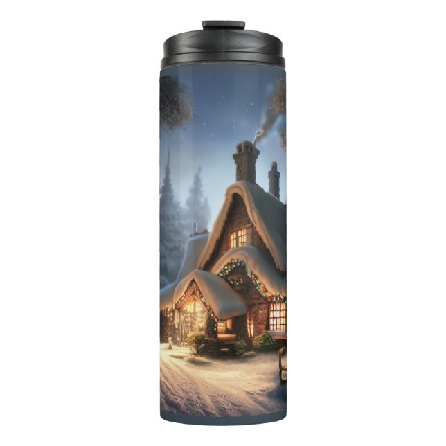 Christmas Cottage 5 Thermal Tumbler (Front)